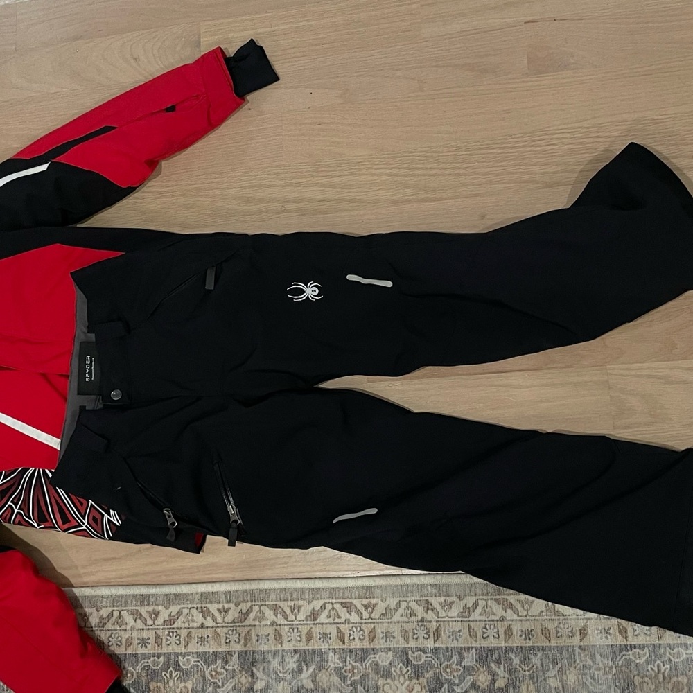 Spyder Black and Red Outerwear ski snow jacket pants suit